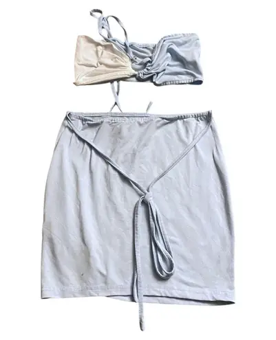 SheIn Blue Mini Matching Set Bandeau + Skirt - Image 1