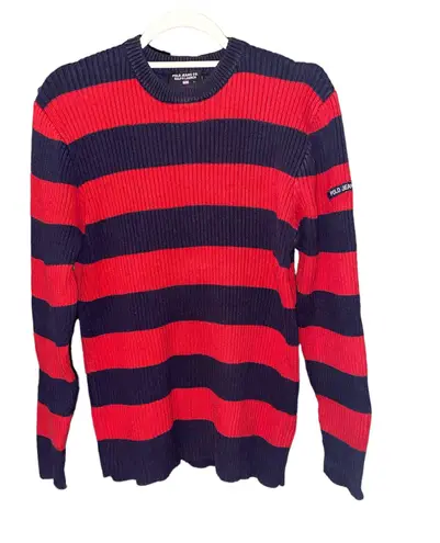 Polo Jeans Co Ralph Lauren sweater long sleeve stripes black label size large