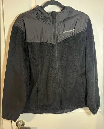 Free Country Insulated Polyester Fur Jacket Zipper Hoodie With Pockets Size XL