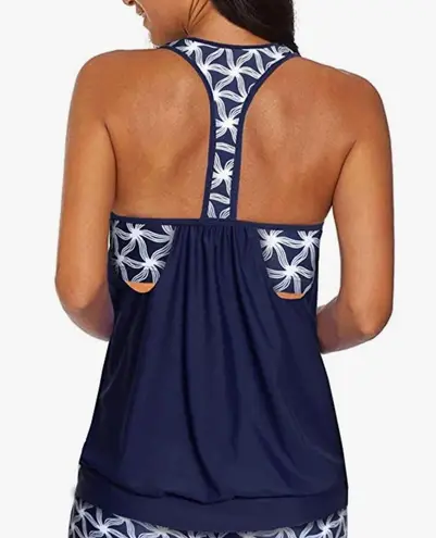 Yonique T-Back Blouson Swim brief bottom tankini set