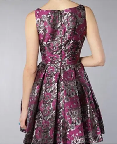 BB Dakota  Clarissa Purple Floral Print Jacquard Sleeveless Dress Sz 6