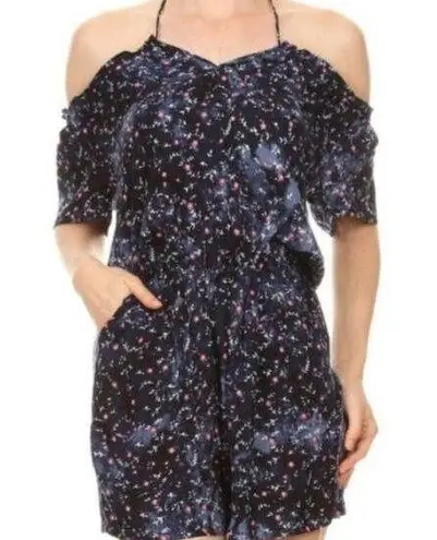 New Arrival!💥Floral Romper Off Shoulder Cold Navy Size M