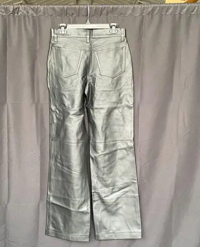 RE/DONE $1236 NWT MIDRISE WIDE LEG LEATHER *SAMPLE* JEANS SZ 25