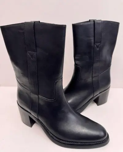 Jeffrey Campbell  Boots Size 9 Black Leather DESERT ME Western Mid Calf NEW