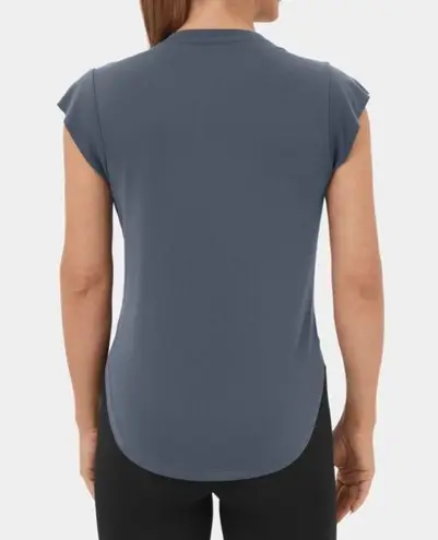 Halara NEW  Round Neck Curved Hem Yoga Sports Top Blue Large