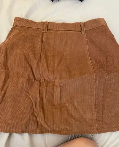 Brown Suede High Waisted Skirt