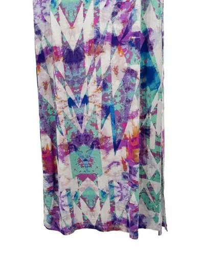 Urban Outfitters Abstract Colorful Geometric Printed Boho High Waisted Maxi Skirt Side Slit