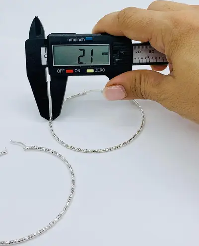 925 Sterling Silver Hoop Earrings Diamond