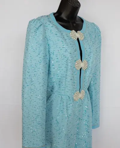 Saloni Blue Tweed Romper Size 6