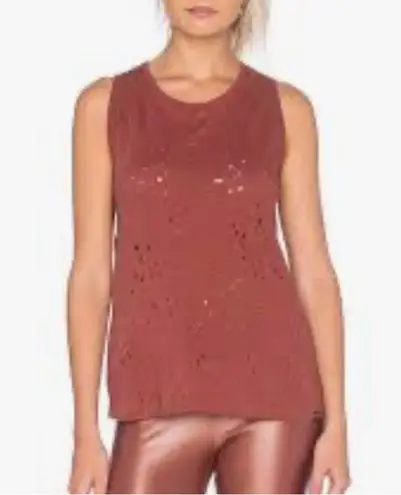 Koral Activewear Chord open back distressed tank top in sandstone size S small