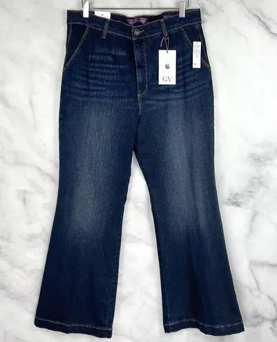 Gloria Vanderbilt NWT  Flare Trouser High Waisted Denim Jeans Dark Wash Boho 14