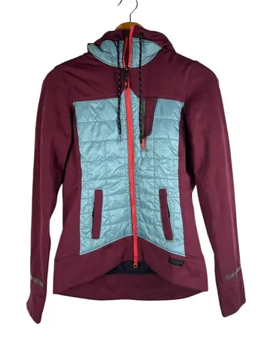 Pearl Izumi Women's XS Versal Quilted Hoodie Cycling Jacket Primaloft Colorful