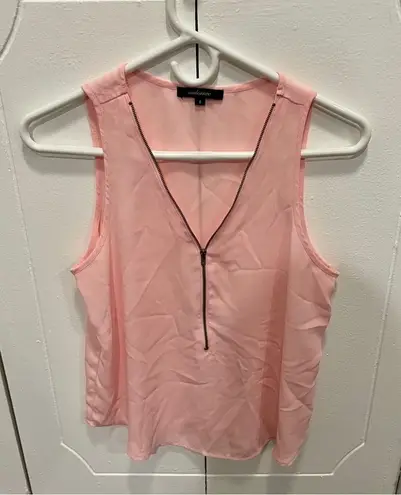 Ambiance Light Pink Zip Up Tank Top
