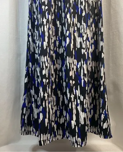 AB Studio Black/White/Blue Maxi Dress Medium