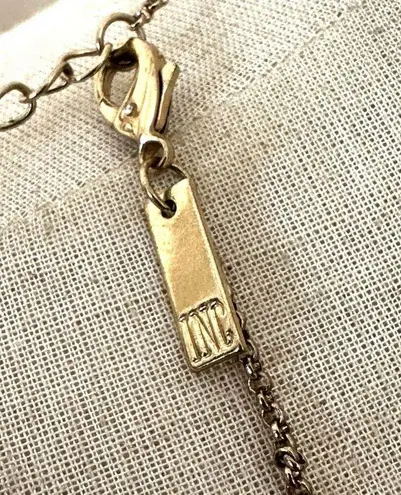 INC Gold tone beaded chain pendant necklace
