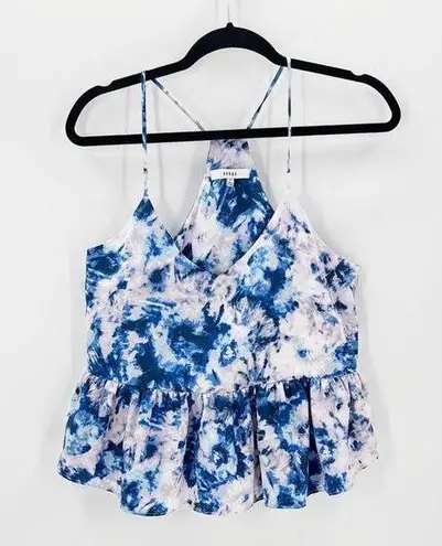 Ro & De Blue Pink Tie Dye Crop Peplum Racerback Tank Top Size M beach summer