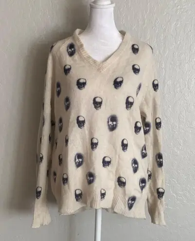 Skull Cashmere Full Skull Print Sweater