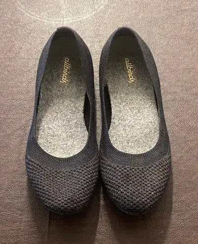 Allbirds Tree Breezers Flats 6.5 Natural Black / Stormy Gray Knit Ballet Flats