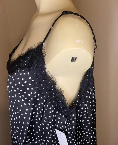 Nordstrom NWT  BP. Lace Black Sketchy Dot Tank Top Camisole Size Medium