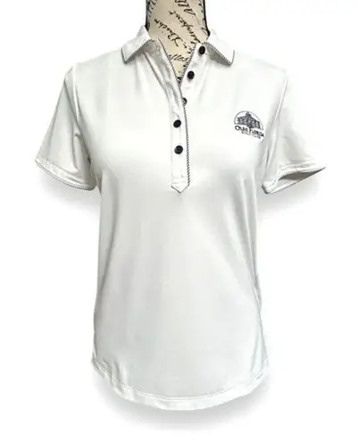 Peter Millar S White Golf Polo Shirt Olde Florida Logo Performance Stretch Top
