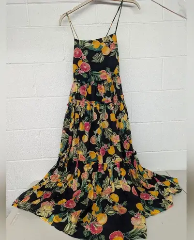 RTR Sz small s Cara Cara New York Harbour Island Dress oranges grapefruit fruit Yellow