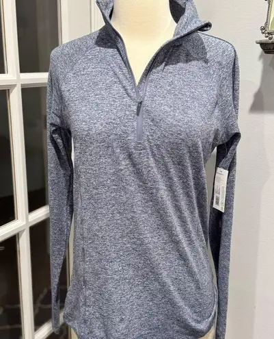 Jockey Eco Comfort Sueded Jersey 1/2 Zip Tech Top Blue