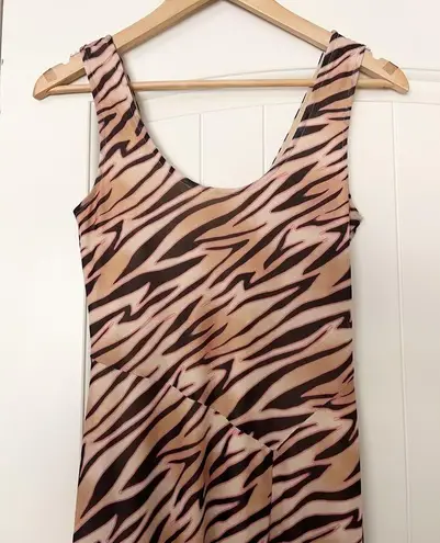 Louna Mesh Animal Print Sheath Maxi Dress Size XS