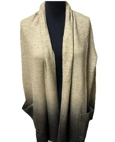 Democracy Women’s Ombré Cardigan Heather Oatmeal Charcoal Size Large 10-12 New!