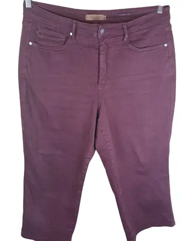 Judy Blue Tummy Control Oxblood High Rise Wide Leg Crop Jeans Plus Size 18 W