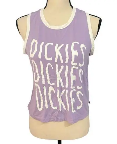 Dickies | Women's Purple White Logo Stretchy Cropped Tank Top Sz M