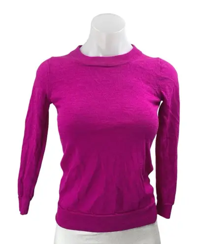 J.Crew Women's Pink Crewneck Long Sleeve Knit Crop Tee Shirt Sweater Top Size S