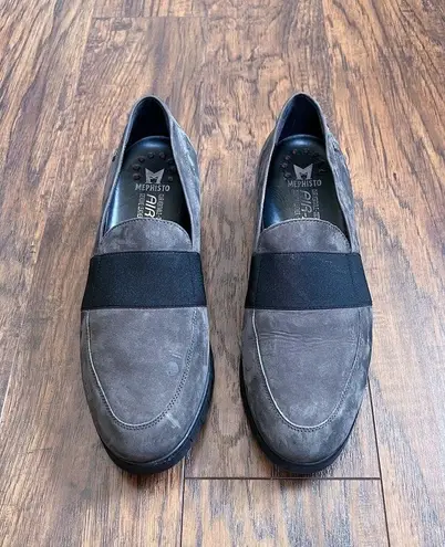 Mephisto • Loriane Bucksoft Loafer grey slip on suede leather nubuck comfort Size 9.5