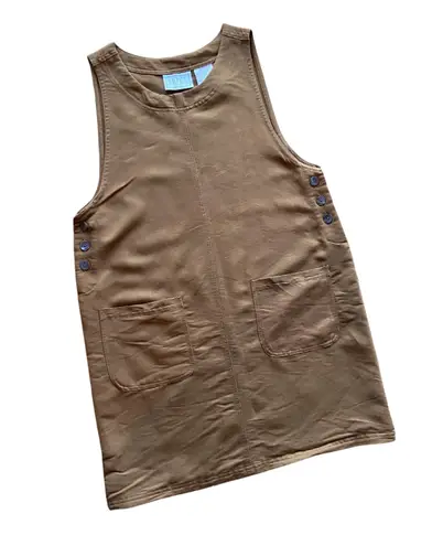 Erika Vintage 90s Brown / khaki overall utility pinafore dress š„