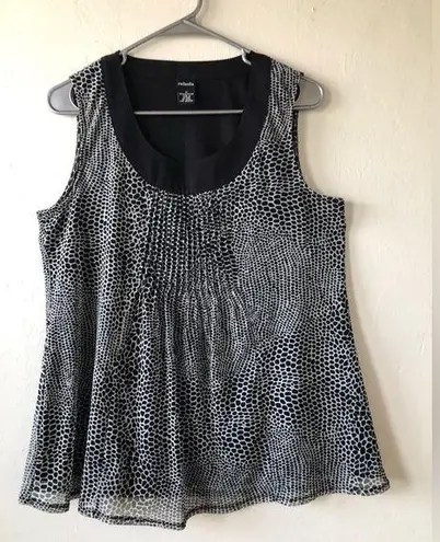 Rafaella Womens Semi Sheer Lined Semi Loose Sleeveless Top Size Medium