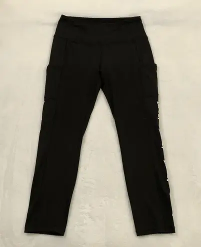 WWE Tapout Black Athletic Hiking Running MMA Yoga Pants Leggings Women’s Size L Size L