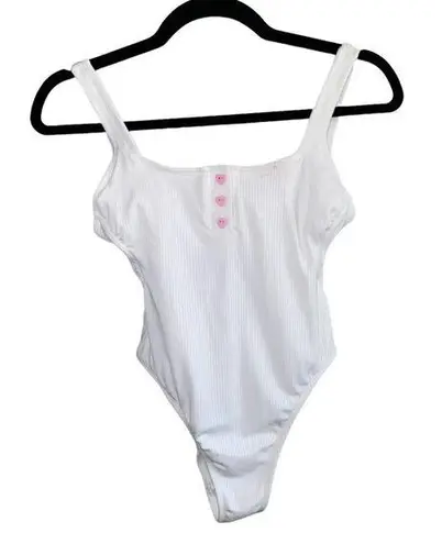 Stoney Clover Lane X Target White Ribbed One Piece Swimsuit