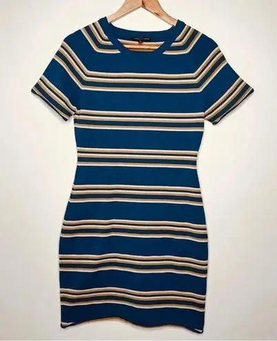 W118 By Walter Baker Teal Stripe Knit Bodycon Dress Size Medium