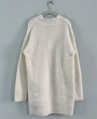 English Factory NWT Cozy Round Neck Cream Textured Knit Sweater Dress