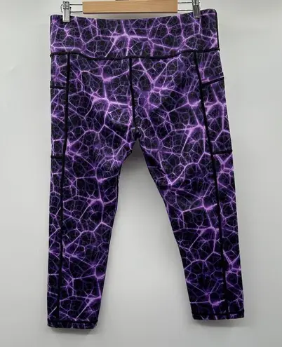 Constantly Varied Gear CVG Medium Passion Purple & Black Capri Crossfit Leggings Size XL