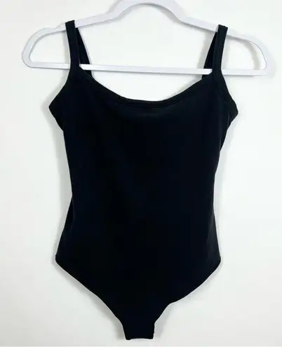 SKIMS  Cotton Jersey Scoopneck Bodysuit in Soot Black Size Small *Flawed*