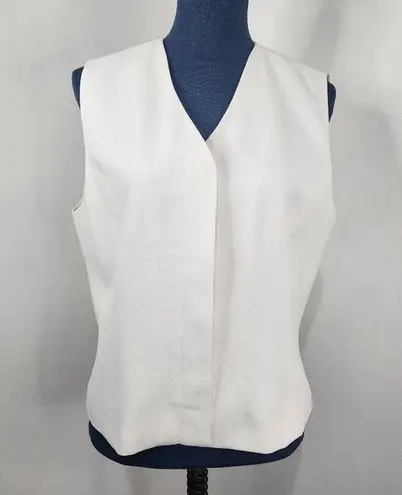B Bennett White Lined Hidden Buttons Vest Size 14
