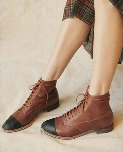 The Great ππ The Cap Toe Boxcar Boot ~ Hickory Brown/Black 10 NWT