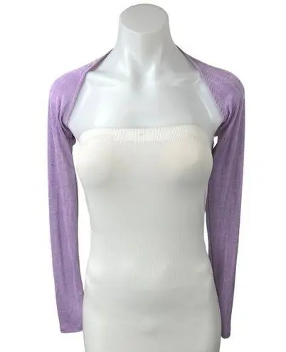 Princess Polly  Purple Lilac Long Sleeve Stretch Bolero Crop Sweater Top Size 2