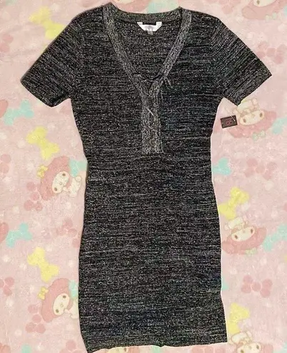 No Bo black knit sparkle fitted dress (nwt)