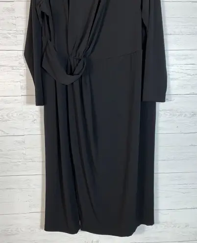 Eloquii black midi dress side ruched size 22 NWT