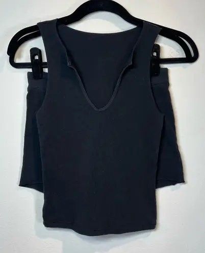 SKIMS Womens Lounge Set Shorts & Tank Top Black Faded Stretch Sleepwear Sz Small