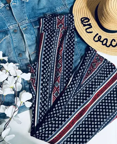 About A Girl Bohemian Printed Flare Wide Leg Soft Pants