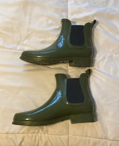 Rubber Chelsea Boots Green Size 8