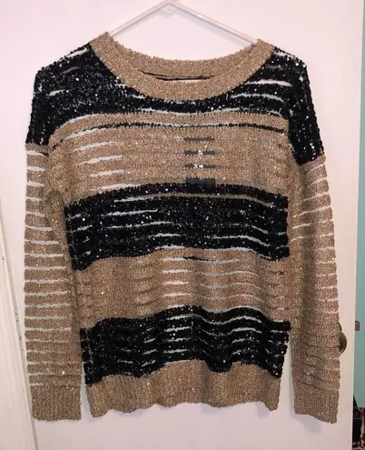 Miss Kelly Black & Brown Sweater Size S New