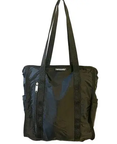 Samsonite Nylon Tote Travel Carry On Work Bag Zip Up Lightweight Black